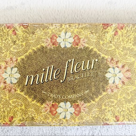 Mille Fleur Vintage Victorian Floral Multi Crystal Stone Bracelet - Picture 5 of 7